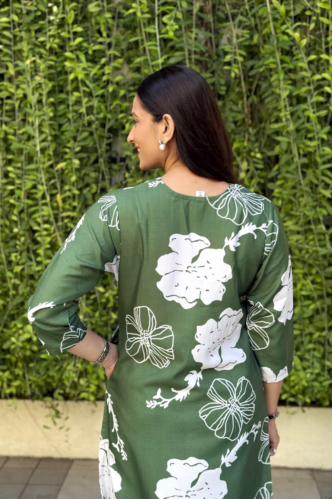 Green Premium Long Kurti Pant Co-ord Set For Women
