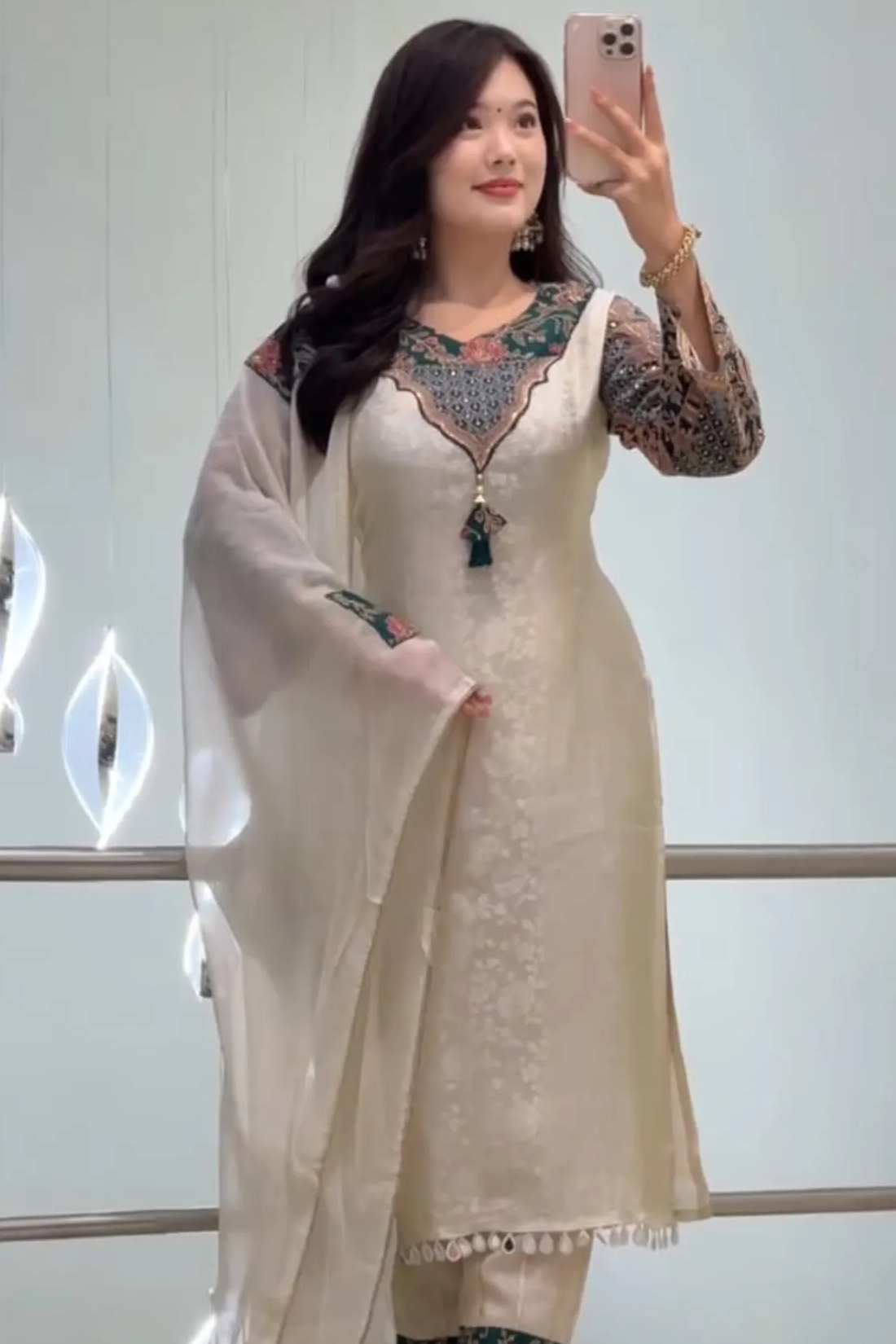 Sharda Ethnic Zariya Jumkha – Premium Pure Banarasi Suit Set with Handwork Neck