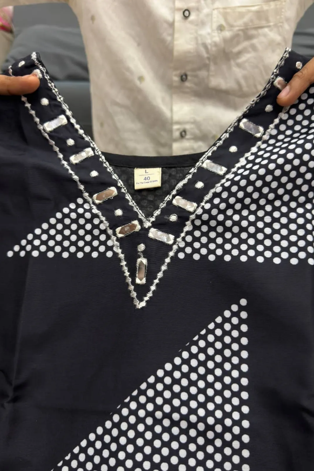 Lime Black Premium Pure Cotton Slub Kurti Pant Set with Stylish Chevron Yoke