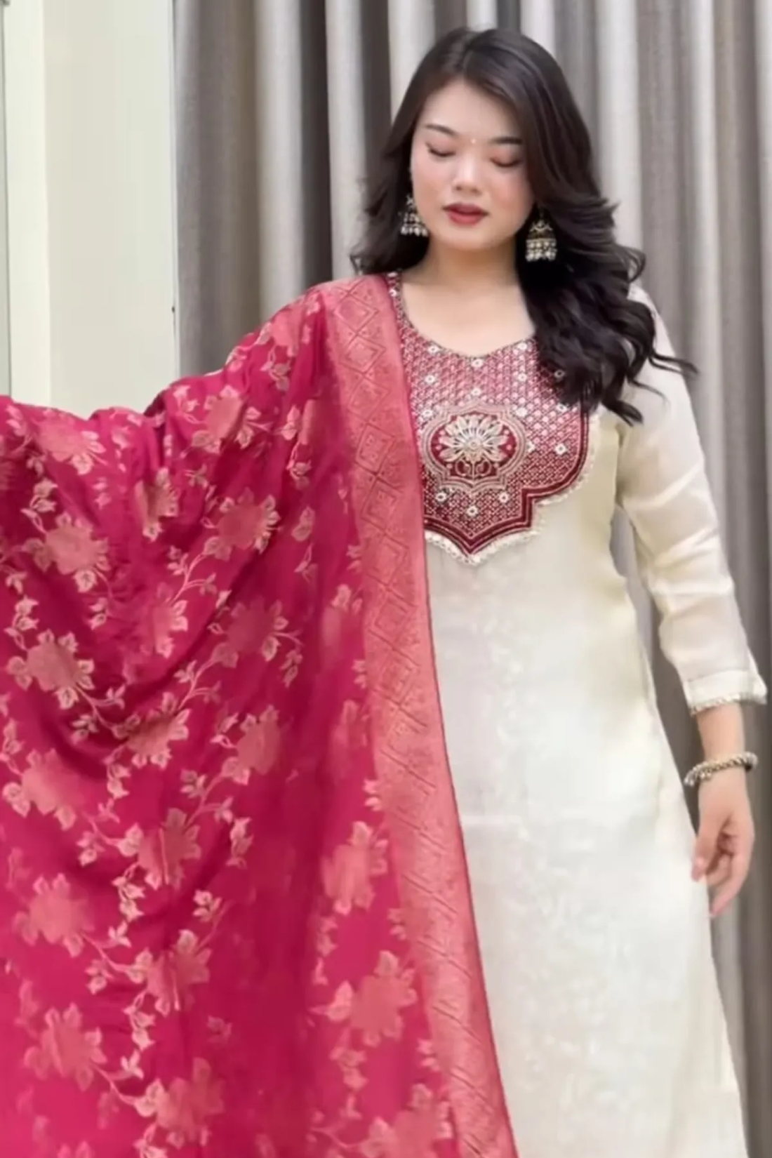 Sharda Ethnic Zariya JASOOD– Premium Pure Banarasi Suit Set with Embroidered Neck