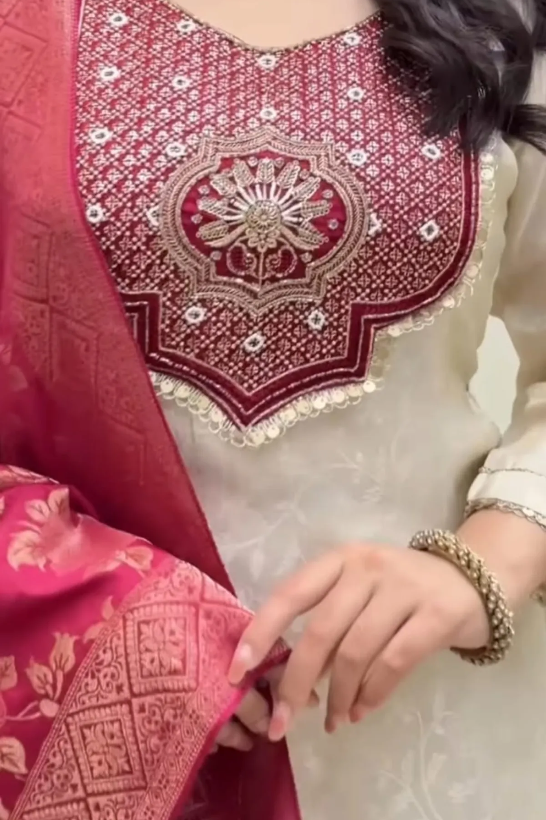 Sharda Ethnic Zariya JASOOD– Premium Pure Banarasi Suit Set with Embroidered Neck