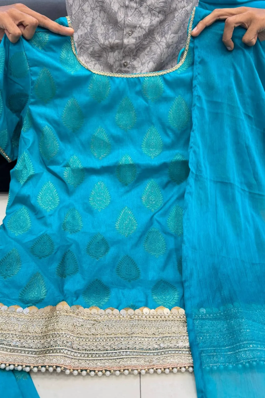 Premium Banarasi Embroidered Sharara Suit Set for Women
