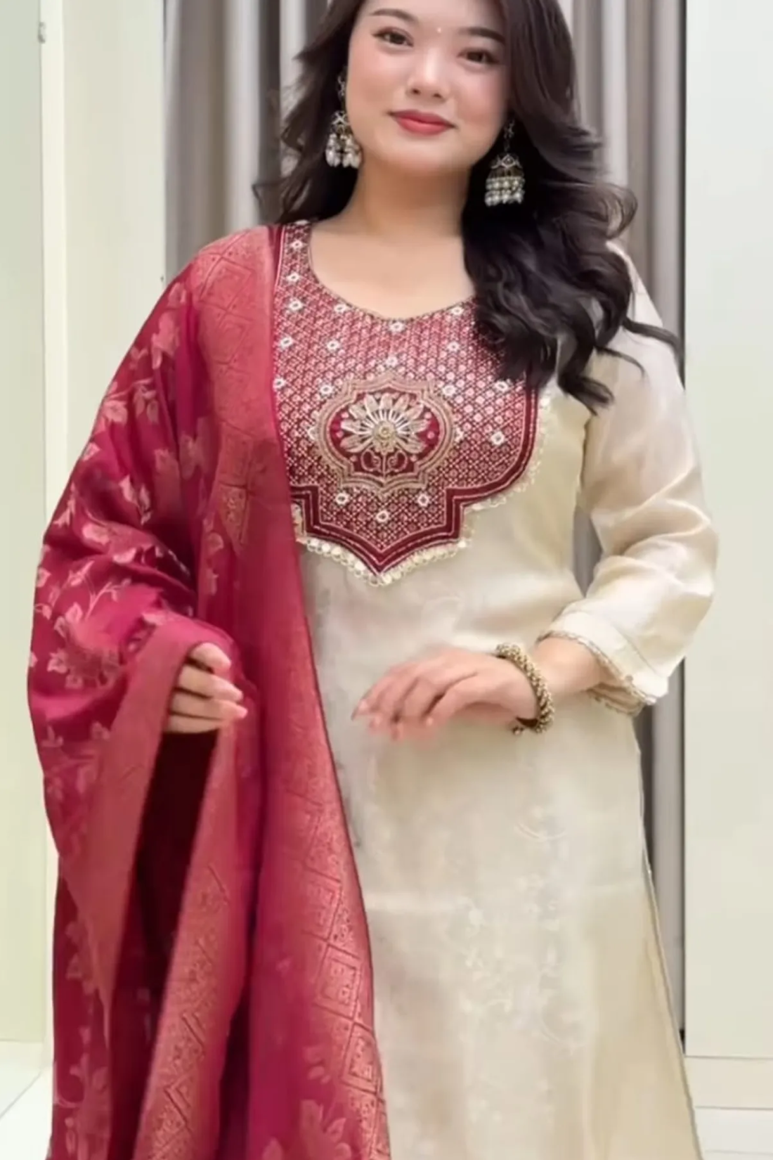 Sharda Ethnic Zariya JASOOD– Premium Pure Banarasi Suit Set with Embroidered Neck