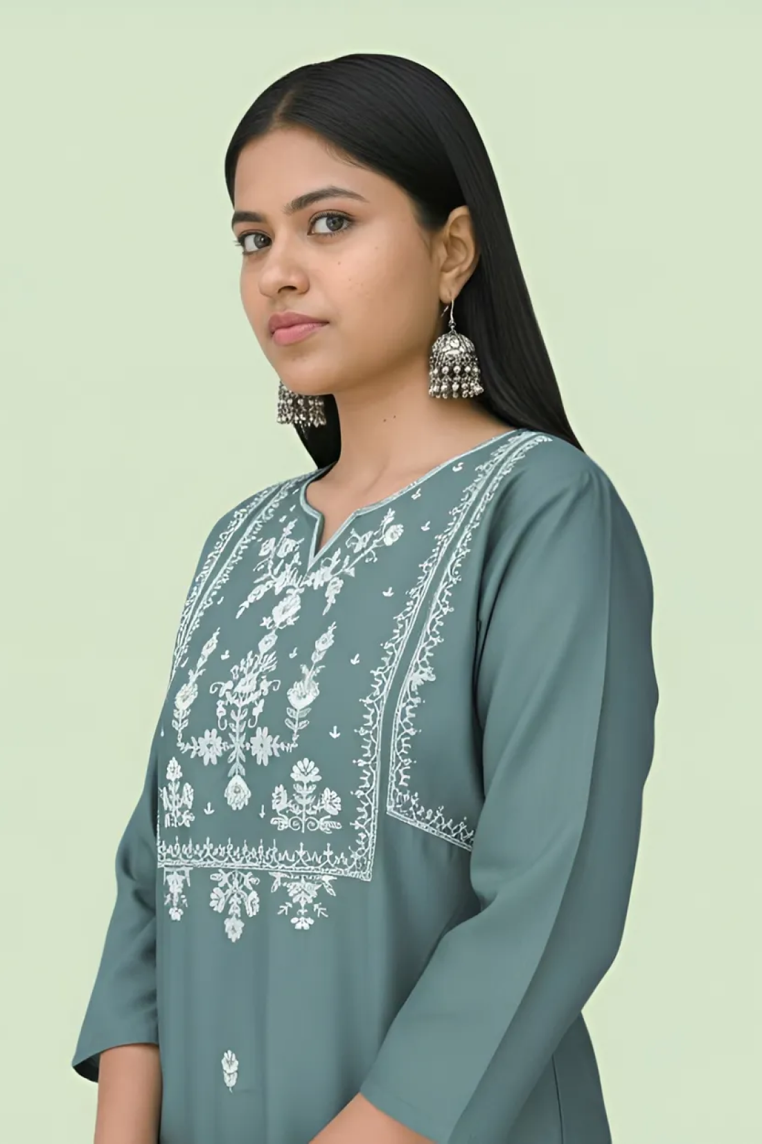 Grey Ply Rayon Premium Kurta With Pants Set For Women
