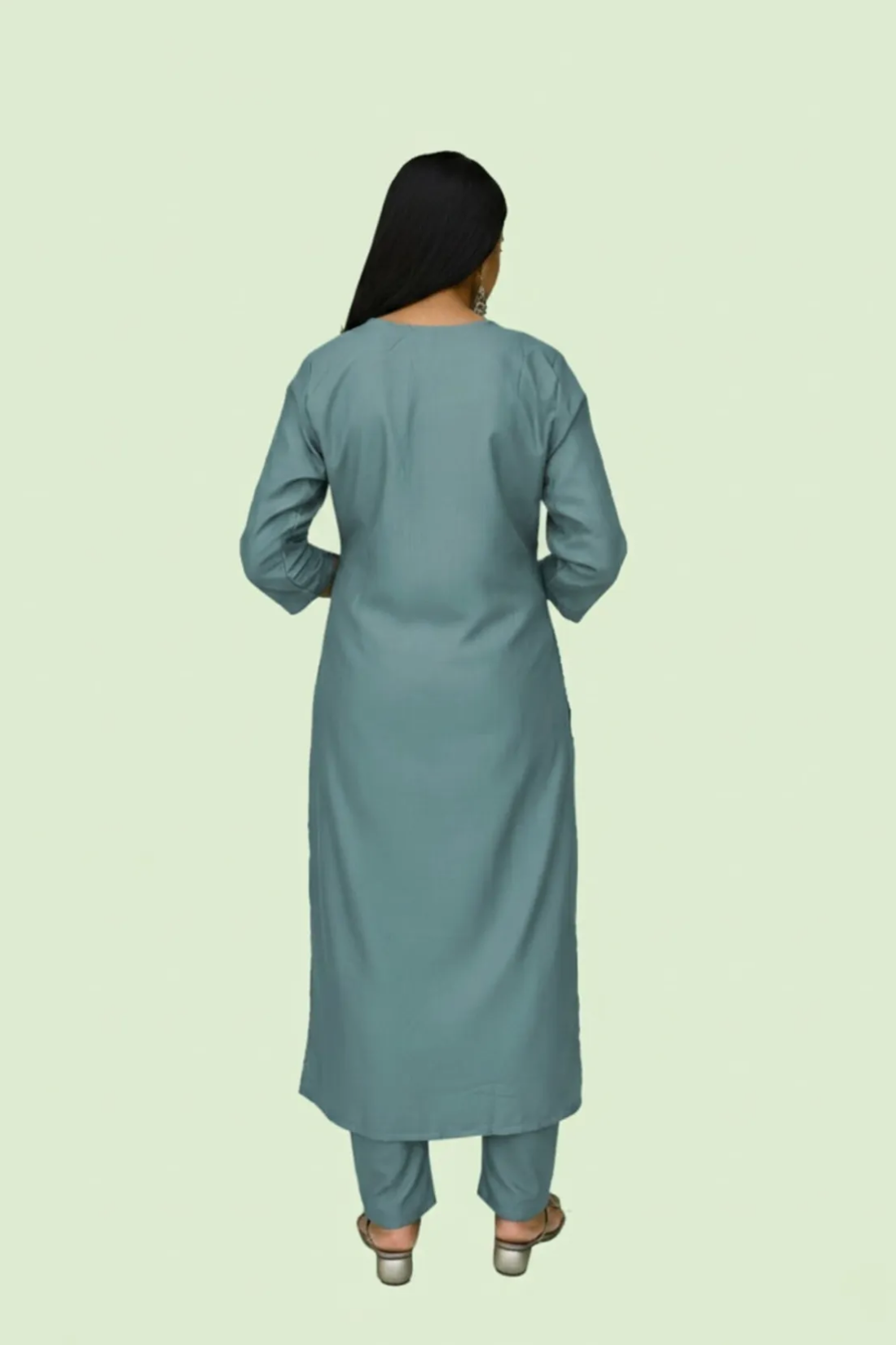 Grey Ply Rayon Premium Kurta With Pants Set For Women