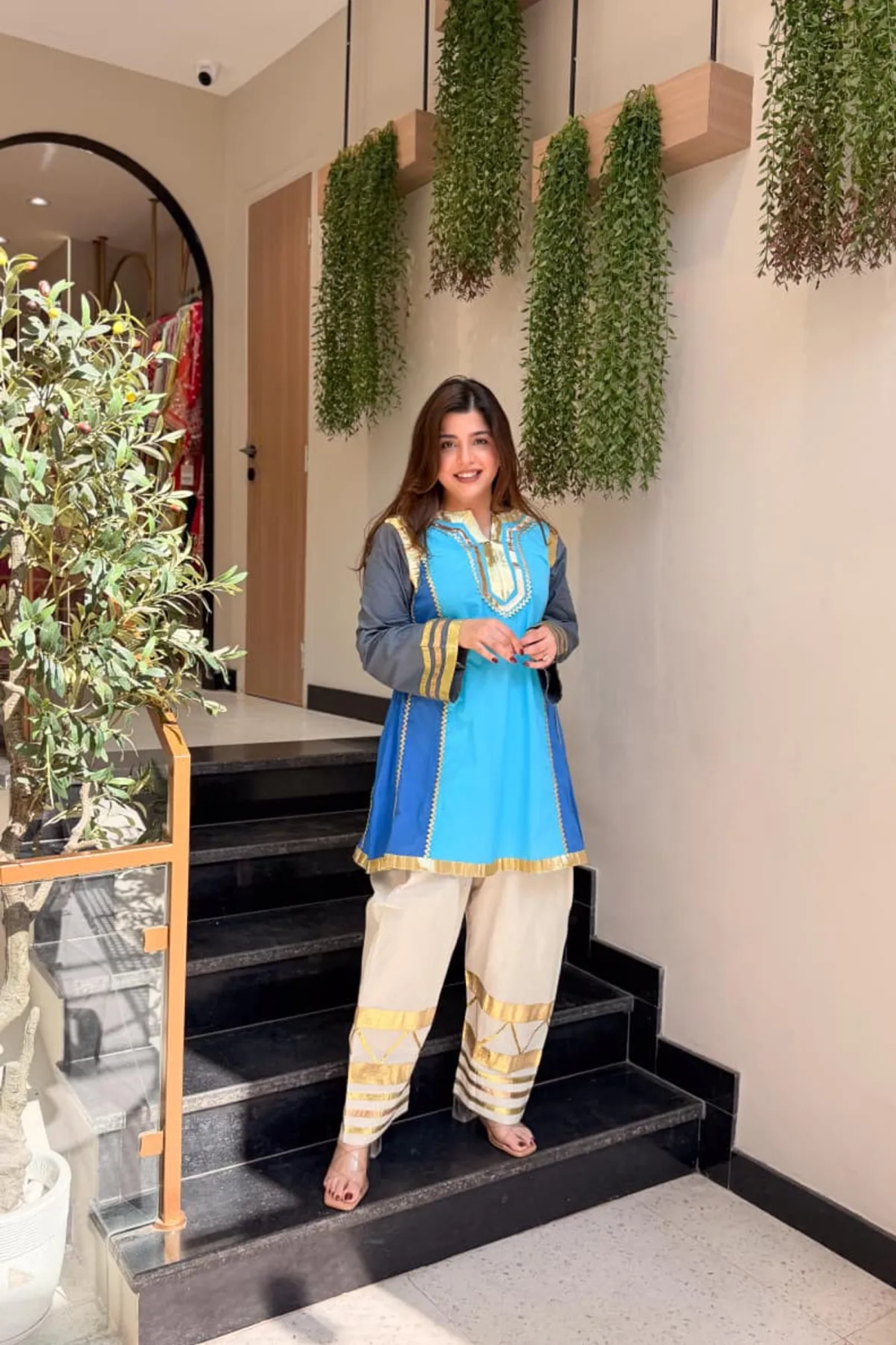 Sharda Ethnic Noor – Neelika - Premium Jaipuri Cotton Kurta Palazzo Set