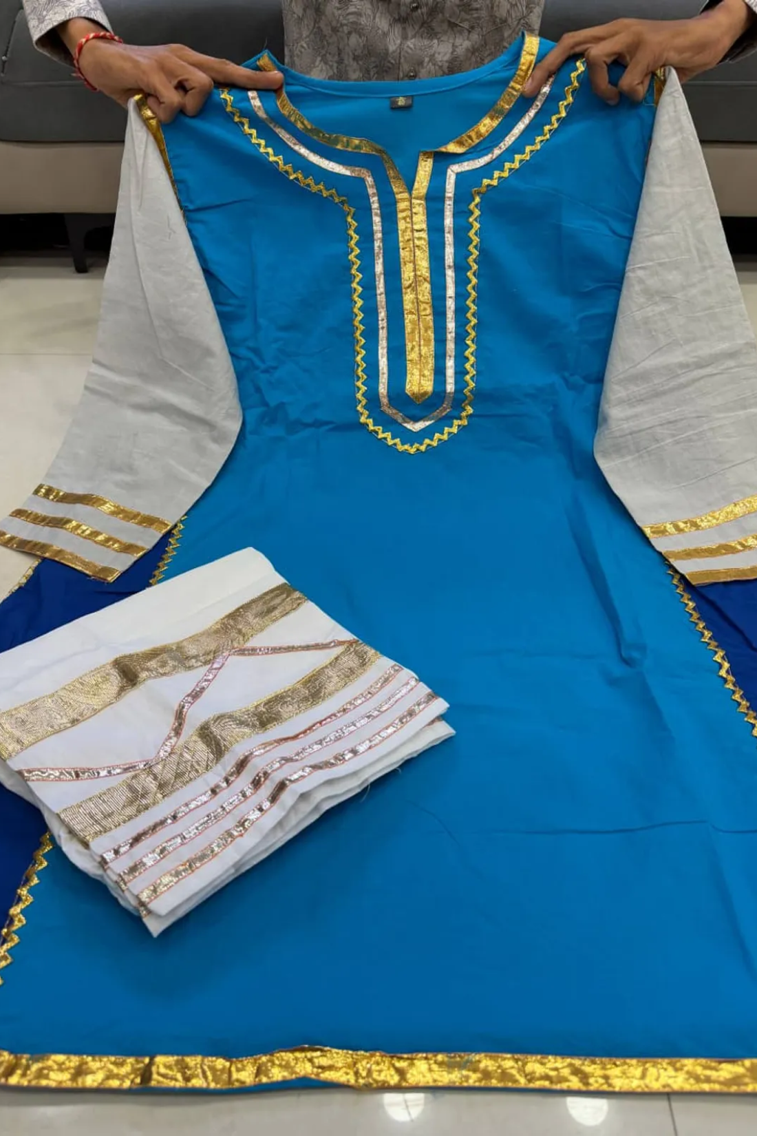 Sharda Ethnic Noor – Neelika - Premium Jaipuri Cotton Kurta Palazzo Set
