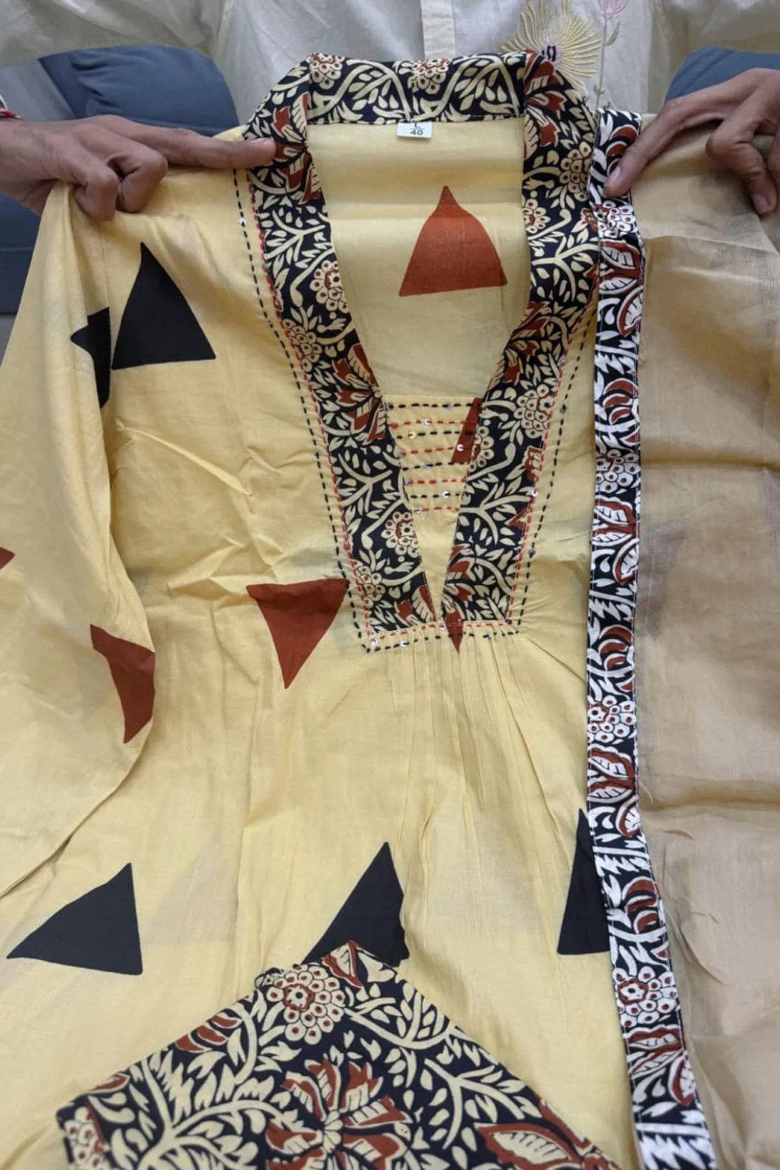 Sharda Ethnic Noor SALONI RED– Premium Jaipuri Cotton Kalamkari Suit Set