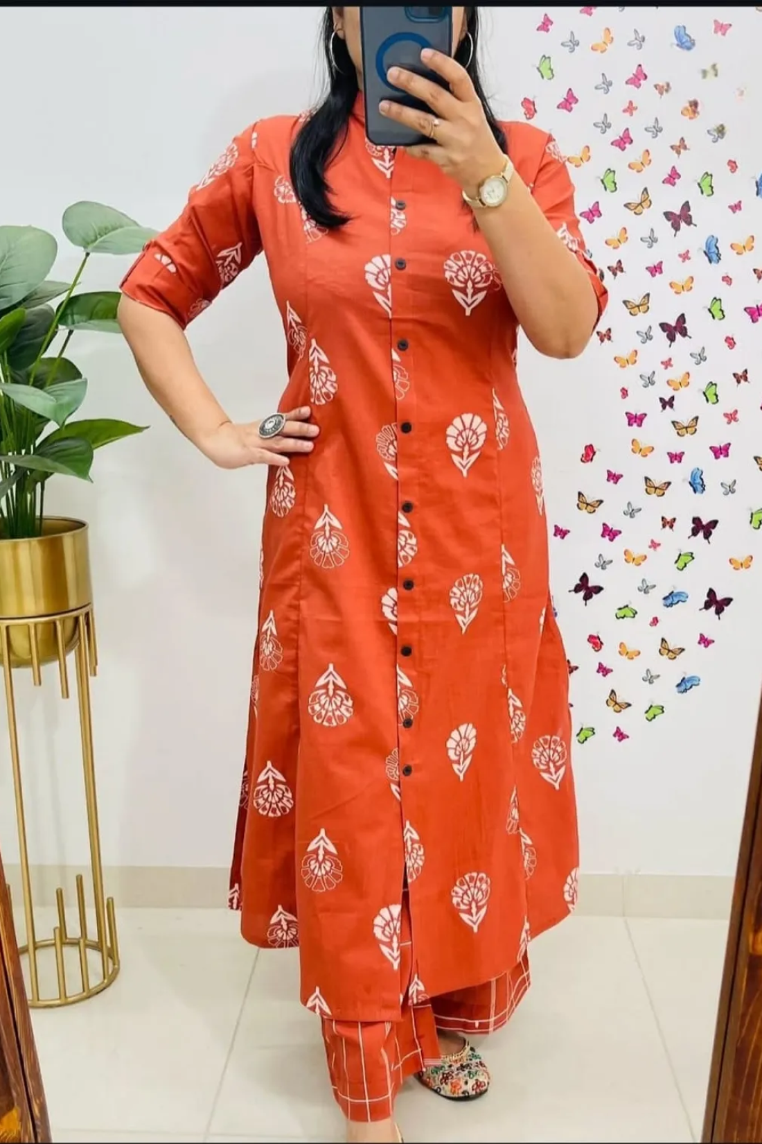 Sharda Ethnic Noor Rust Digital Print Polyrayon Co-Ord Set