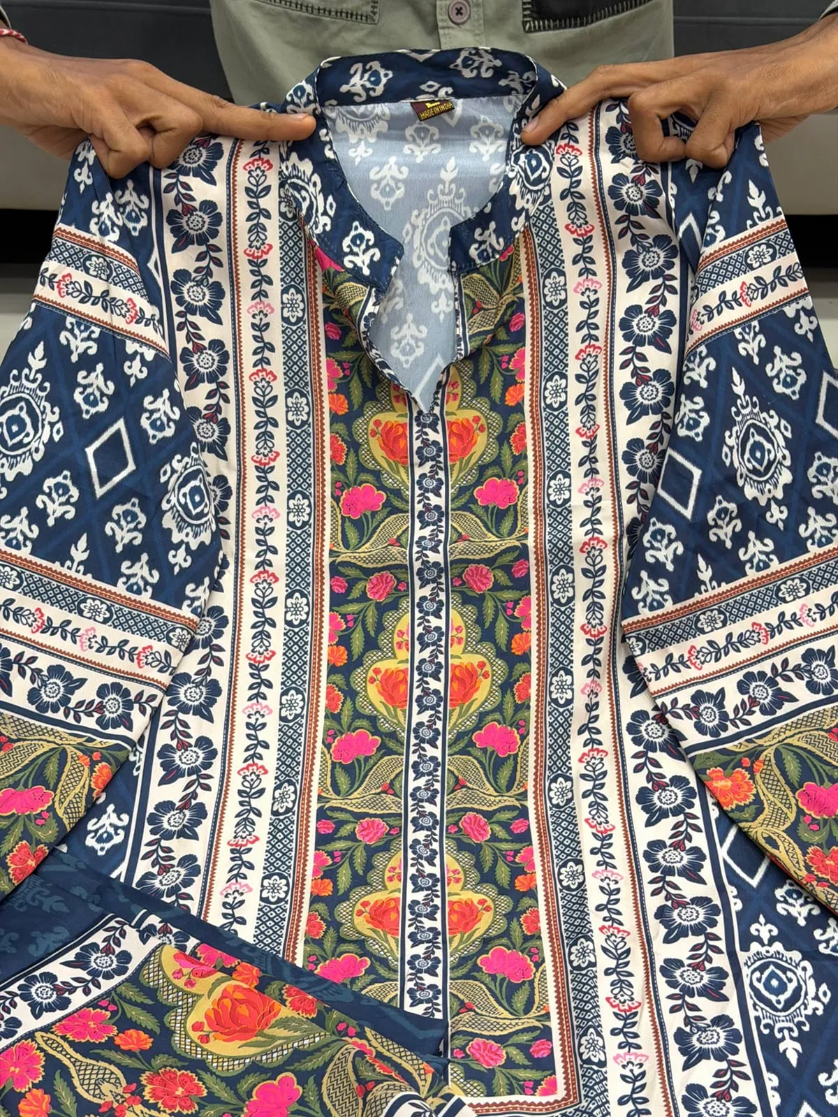 Women's Midnight Bloom Pure Natural Crepe Co-Ord Set | Designer Printed Top & Palazzo